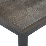 Benzara Wooden Top Counter Height Table with Metal Block Legs, Gray BM239746 Gray Metal, Solid wood BM239746