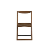 Benzara Curved Trim Panel Back Foldable Chair, Set of 2, Brown BM239751 Brown Solid wood, Plywood, Metal BM239751