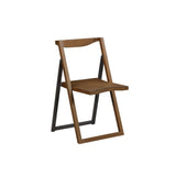 Benzara Curved Trim Panel Back Foldable Chair, Set of 2, Brown BM239751 Brown Solid wood, Plywood, Metal BM239751