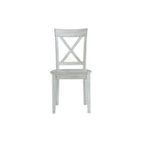 Benzara Wooden Dining Chair with X Shaped Back, Set of 2, White BM239757 White MDF, Solid wood BM239757