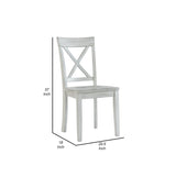 Benzara Wooden Dining Chair with X Shaped Back, Set of 2, White BM239757 White MDF, Solid wood BM239757