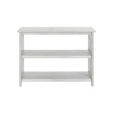 Benzara 2 Shelf Wooden Entryway Table with X Shaped Accent, White BM239763 White MDF, Solid wood BM239763