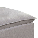 Benzara Fabric Upholstered Ottoman with Pillow Top Seat and Welt Trim, Gray BM239782 Gray Solid Wood and Fabric BM239782