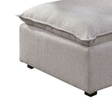 Benzara Fabric Upholstered Ottoman with Pillow Top Seat and Welt Trim, Gray BM239782 Gray Solid Wood and Fabric BM239782