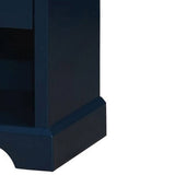 Benzara Transitional 1 Drawer Wooden Nightstand with Open Compartment, Blue BM239794 Blue Solid Wood BM239794