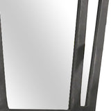 Benzara Tapered Fabric Frame Mirror with Mounting Hardware, Dark Gray BM239798 Gray Solid Wood, Fabric and Veneer BM239798