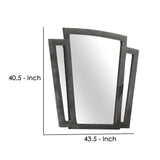 Benzara Tapered Fabric Frame Mirror with Mounting Hardware, Dark Gray BM239798 Gray Solid Wood, Fabric and Veneer BM239798