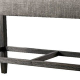 Benzara 41 Inches Counter Height Bench with Padded Seating, Gray BM239823 Gray Solid Wood and Fabric BM239823