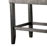 Benzara 41 Inches Counter Height Bench with Padded Seating, Gray BM239823 Gray Solid Wood and Fabric BM239823