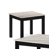 Benzara 3 Piece Coffee Table Set with Faux Marble Top, White and Black BM239829 White and Black Solid Wood, Veneer, and Faux Marble BM239829