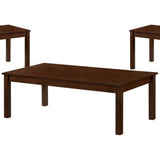 Benzara 3 Piece Wooden Coffee Table Set with Straight Legs, Brown BM239830 Brown Solid Wood and Veneer BM239830