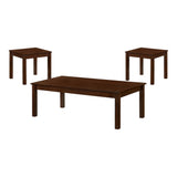 Benzara 3 Piece Wooden Coffee Table Set with Straight Legs, Brown BM239830 Brown Solid Wood and Veneer BM239830