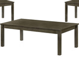 Benzara 3 Piece Wooden Coffee Table Set with Straight Legs, Gray BM239831 Gray Solid Wood and Veneer BM239831