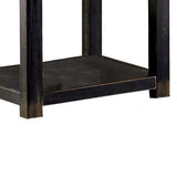 Benzara 24 Inches Wooden End Table with Open Shelf, Antique Black BM239833 Black Solid Wood and Veneer BM239833