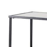 Benzara 24 Inch Metal End Table with Glass Top and 1 Drawer, Gray BM239838 Gray Metal, Glass and Wood BM239838