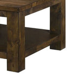 Benzara 47 Inches Coffee Table with 1 Drawer and Open Shelf, Rustic Brown BM239840 Brown Solid Wood BM239840