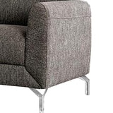 Benzara Accent Chair with Fabric Padded Seat and Metal Legs, Gray BM239844 Gray Solid Wood, Metal and Fabric BM239844