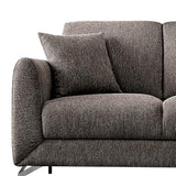 Benzara 54 Inches Loveseat with Fabric Padded Seat and Metal Legs, Gray BM239845 Gray Solid Wood, Metal and Fabric BM239845