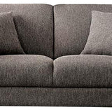 Benzara 54 Inches Loveseat with Fabric Padded Seat and Metal Legs, Gray BM239845 Gray Solid Wood, Metal and Fabric BM239845