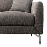 Benzara 54 Inches Loveseat with Fabric Padded Seat and Metal Legs, Gray BM239845 Gray Solid Wood, Metal and Fabric BM239845