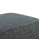 Benzara 57 Inches Ottoman with Fabric Padded Seat and Welt Trim Details, Gray BM239847 Gray Solid Wood and Fabric BM239847