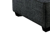 Benzara 57 Inches Ottoman with Fabric Padded Seat and Welt Trim Details, Gray BM239847 Gray Solid Wood and Fabric BM239847