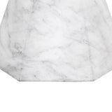 Benzara Hexagonal Hourglass Shape Faux Marble Concrete Accent Table, White BM239937 White Faux marble, Concrete BM239937