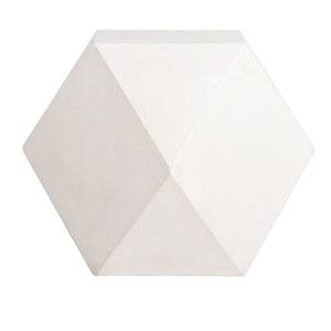 Benzara Geometric Shape Concrete Accent Table with Faceted Sides, Cream BM239938 Cream Concrete BM239938