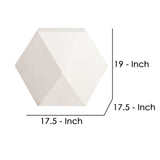 Benzara Geometric Shape Concrete Accent Table with Faceted Sides, Cream BM239938 Cream Concrete BM239938