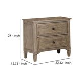 Benzara 2 Drawer Wooden Nightstand with USB Slot, Gray BM240046 Gray Solid Wood, Veneer BM240046