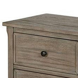 Benzara 2 Drawer Wooden Nightstand with Round Knobs, Gray BM240048 Gray Solid Wood, Veneer BM240048