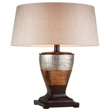 Table Lamp with Colorblock Pedestal Base, Brown