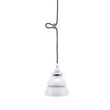 Pendant Ceiling with Double Metal Shade, White