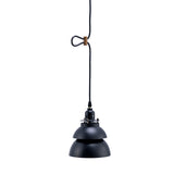 Pendant Ceiling with Double Metal Shade, Black