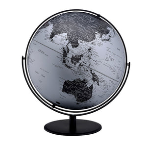 Benzara Globe Accent Decor with Inbuilt LED, Black and Gray BM240408  Metal BM240408