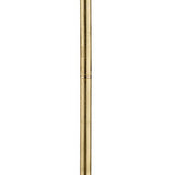 Benzara Floor Lamp with Hanging Crystal Accents, White and Gold BM240410  Metal and Fabric BM240410