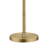 Benzara Floor Lamp with Hanging Crystal Accents, White and Gold BM240410  Metal and Fabric BM240410