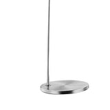 Benzara Floor Lamp with Arched Metal Body, Silver and Beige BM240413  Metal and Fabric BM240413