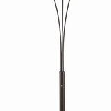 Benzara Floor Lamp with 3 Arched Arms and Fabric Shades, Bronze BM240429  Metal BM240429