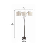 Benzara Floor Lamp with 3 Arched Arms and Fabric Shades, Bronze BM240429  Metal BM240429