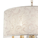 Benzara Ceiling Lamp with Crystal Accent and Baroque Style Shade, Gold BM240438  Fabric, Crystal and Metal BM240438