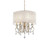 Ceiling Lamp with Crystal Accent and Baroque Style Shade, Gold