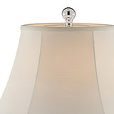 Benzara Table Lamp with Semi Fluted Glass Base, Set of 2, Off White BM240443  Glass, Metal and Fabric BM240443