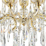 Benzara 8 Light Metal Chandelier with Crystal Accents, Gold BM240447  Crystal and Metal BM240447