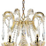 Benzara 8 Light Metal Chandelier with Crystal Accents, Gold BM240447  Crystal and Metal BM240447