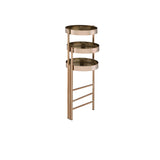 Benzara Plant Stand with 3 Tier Design and Folding Metal Frame, Gold BM252695 Gold Metal BM252695