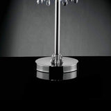 Benzara Table Lamp with Droplet Crystal Accents and Sleek Support, Silver BM252772 Silver Metal and Crystal BM252772