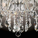 Benzara Ceiling Lamp with Scrolled Design and Crystal Droplets, Silver BM252773 Silver Ceramic and Crystal BM252773