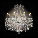 Ceiling Lamp with Scrolled Design and Crystal Droplets, Silver