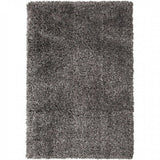 Benzara Rug with Soft Fabric and Jute Backing, Dark Gray BM252778 Gray Fabric BM252778